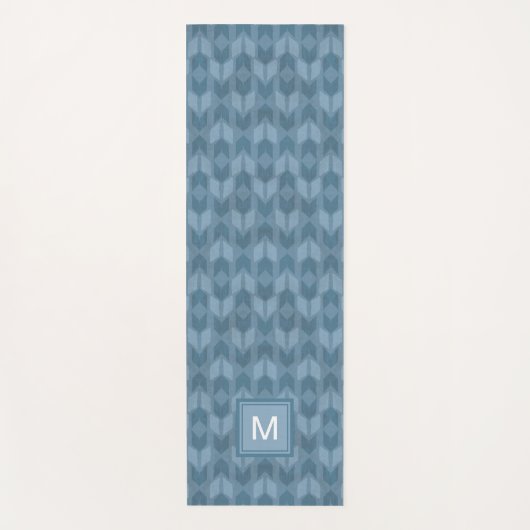 Monogram | OutdoorGeo-stap | Blauw pijlpatroon Yogamat (Voorkant)