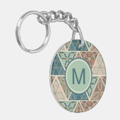 Monogram | OutdoorGeo-stap | Geometrisch patroon Sleutelhanger (Voorkant Links)