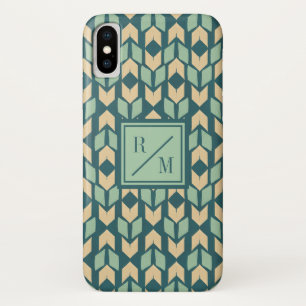 Monogram   OutdoorGeo-stap   Geometrische Blauwgro Case-Mate iPhone Case