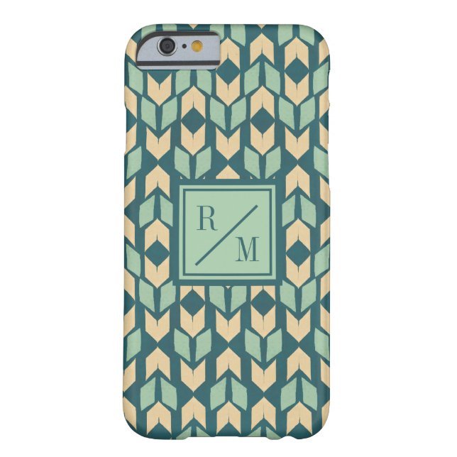 Monogram | OutdoorGeo-stap | Geometrische Blauwgro Case-Mate iPhone Case (Achterkant)
