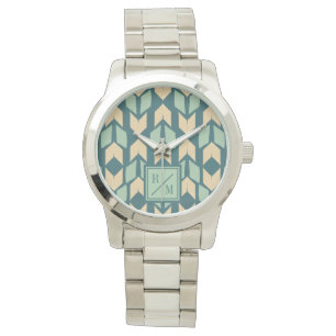 Monogram   OutdoorGeo-stap   Geometrische Blauwgro Horloge