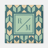 Monogram | OutdoorGeo-stap | Geometrische Blauwgro Magneet (Voorkant)