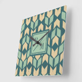 Monogram | OutdoorGeo-stap | Geometrische Blauwgro Vierkante Klok (Hoek)