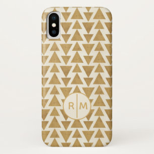 Monogram   OutdoorGeo-stap   Gold Geometric Patte iPhone X Hoesje