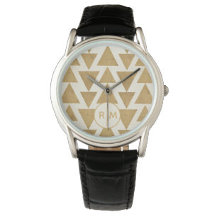 Monogram   OutdoorGeo-stap   Gold Geometric Patte Horloge