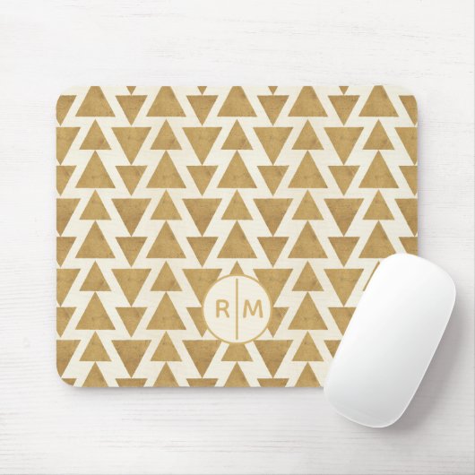 Monogram | OutdoorGeo-stap | Gold Geometric Patte Muismat (Met muis)