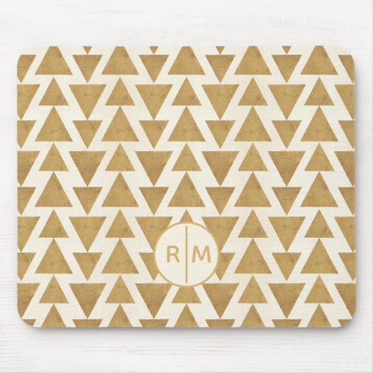 Monogram | OutdoorGeo-stap | Gold Geometric Patte Muismat (Voorkant)