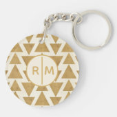 Monogram | OutdoorGeo-stap | Gold Geometric Patte Sleutelhanger (Achterkant)