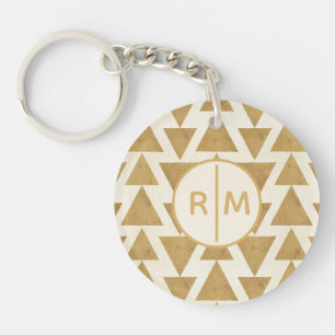 Monogram   OutdoorGeo-stap   Gold Geometric Patte Sleutelhanger
