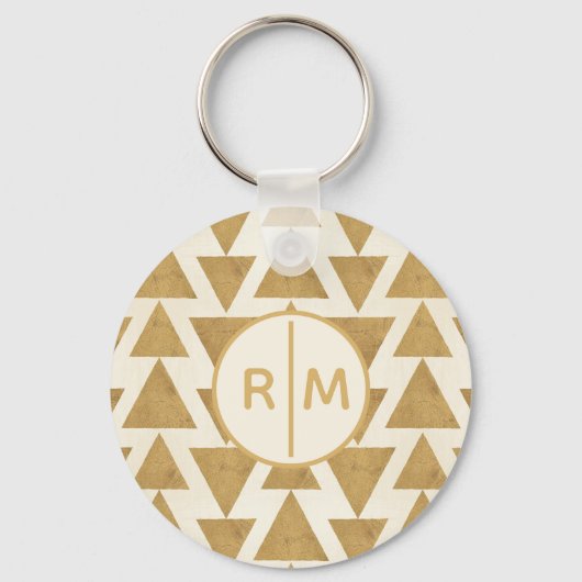 Monogram | OutdoorGeo-stap | Gold Geometric Patte Sleutelhanger (Voorkant)