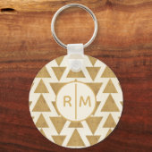 Monogram | OutdoorGeo-stap | Gold Geometric Patte Sleutelhanger (Voorkant)