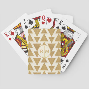 Monogram   OutdoorGeo-stap   Gold Geometric Patte Speelkaarten