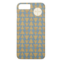 Monogram | OutdoorGeo-stap | Goud en blauw patroon