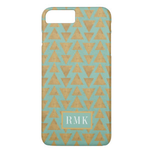 Monogram   OutdoorGeo-stap   Goud en Blauwgroen pa Case-Mate iPhone Case