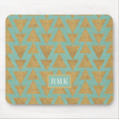 Monogram | OutdoorGeo-stap | Goud en Blauwgroen pa Muismat (Voorkant)