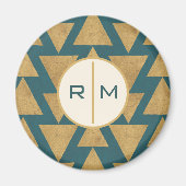 Monogram | OutdoorGeo-stap | Goud en donker Blauwg Magneet (Voorkant)