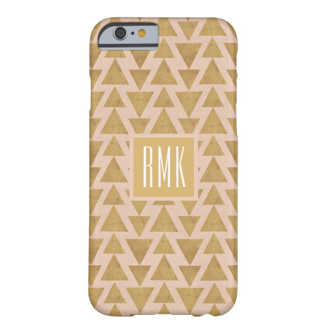 Monogram | OutdoorGeo-stap | Goud en koraal Case-Mate iPhone Case (Achterkant)