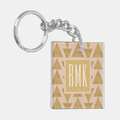 Monogram | OutdoorGeo-stap | Goud en koraal Sleutelhanger (Voorkant Links)