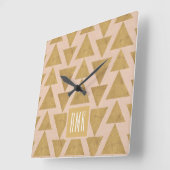 Monogram | OutdoorGeo-stap | Goud en koraal Vierkante Klok (Hoek)