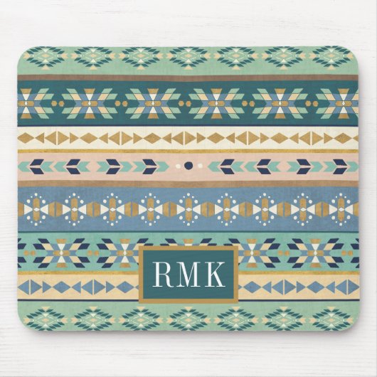 Monogram | OutdoorGeo-stap | Indiaas Patroon Muismat (Voorkant)