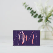 Monogram Oversized Blush Paarse voor haar Visitekaartje (Staand voorkant)