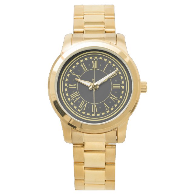 Monogram oversized Unisex Gold Horloge (Voorkant)