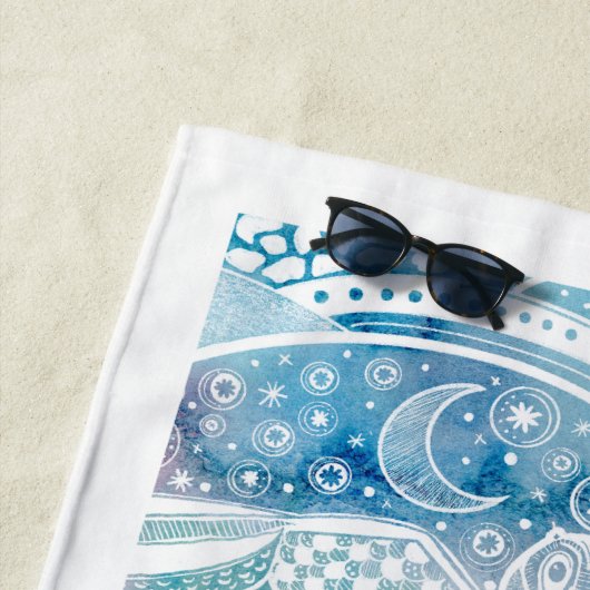 Monogram Owl Mandala Beach Towel Strandlaken (In situ)