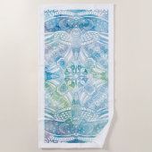 Monogram Owl Mandala Beach Towel Strandlaken (Voorkant)