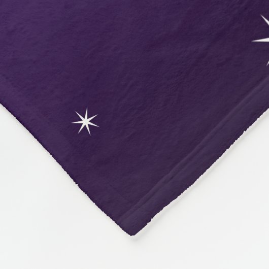 Monogram Owl Night Moonlight Deep Blue Blanket Fleece Deken (Hoek)