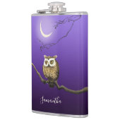 Monogram Owl Night Moonlight Deep Blue Flask Heupfles (Links)