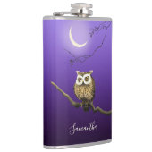 Monogram Owl Night Moonlight Deep Blue Flask Heupfles (Rechts)