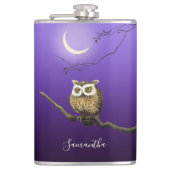 Monogram Owl Night Moonlight Deep Blue Flask Heupfles (Voorkant)