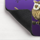 Monogram Owl Night Moonlight Deep Blue Mousepad Muismat (Hoek)