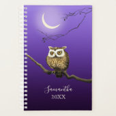 Monogram Owl Night Moonlight Deep Blue Planner (Voorkant)