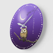 Monogram Owl Night Moonlight Deep Blue Wall klok (Hoek)