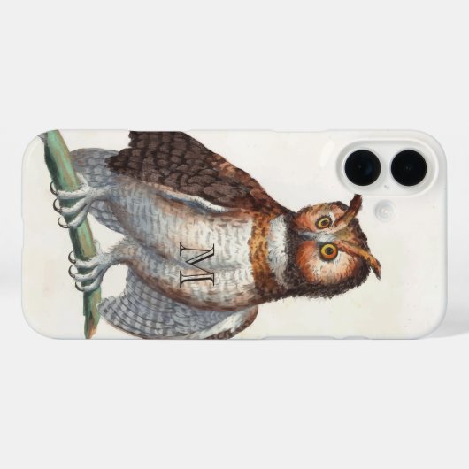Monogram Owl Persoonlijke iPhone 5 Hoesje (Achterkant (horizontaal))
