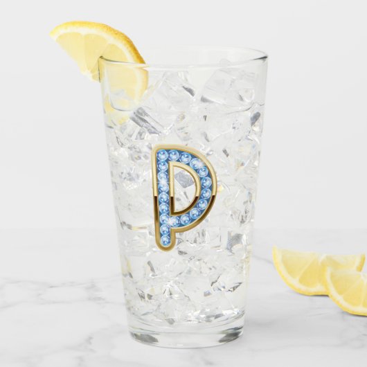 Monogram P - 16 oz glas (Voorkant ijs)