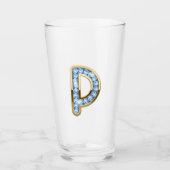 Monogram P - 16 oz glas (Voorkant)