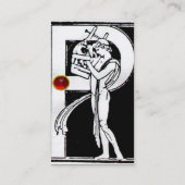 MONOGRAM P BRIEF ANTIEK FIGURE Black White Visitekaartje (Achterkant)