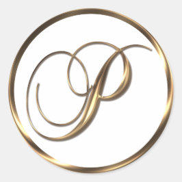 Monogram P Faux Bronze Ronde Sticker