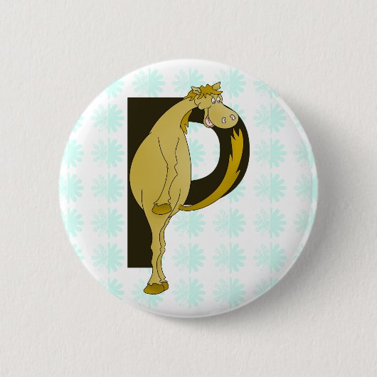 Monogram P flexibel veulen gepersonaliseerd Ronde Button 5,7 Cm (Voorkant)