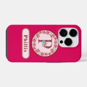 Monogram P Floral iPhone Hoesje (Achterkant horizontaal)