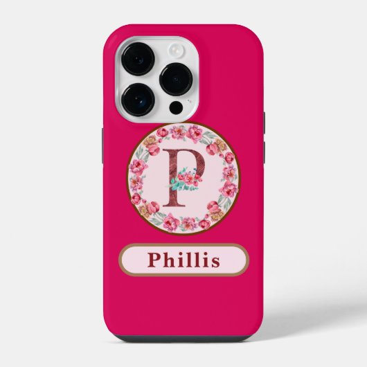 Monogram P Floral iPhone Hoesje (Achterkant)