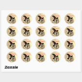 Monogram P Halloween Sky Witch Spiders Name Ronde Sticker (Vel)