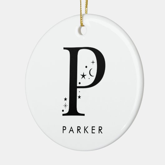 Monogram P hemelse naam Keramisch Ornament (Links)