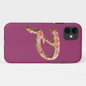 Monogram P in rozenpatroon iPhone 5 hoesje (Achterkant (horizontaal))