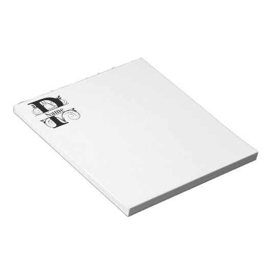 Monogram P Initiaal Briefpapier Notitieblok (Schuin)