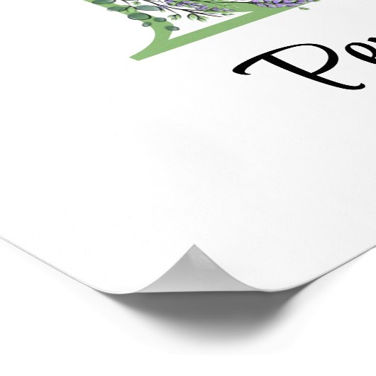 Monogram P Lavendel Eucalyptus kinderkamer poster (Hoek)