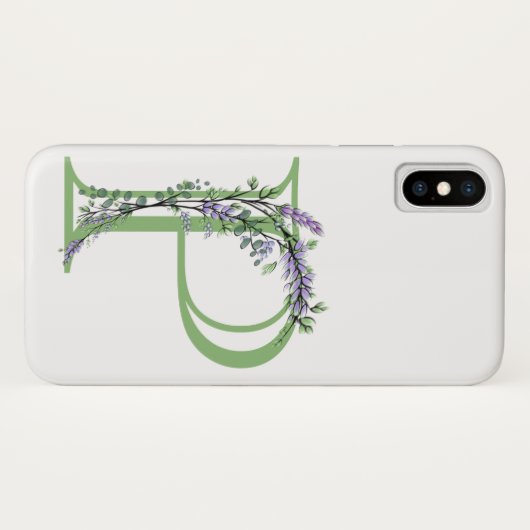 Monogram P lavender Eucalyptus Case-Mate iPhone Case (Achterkant (horizontaal))