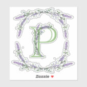 Monogram P lavender Eucalyptus Sticker (Vel)